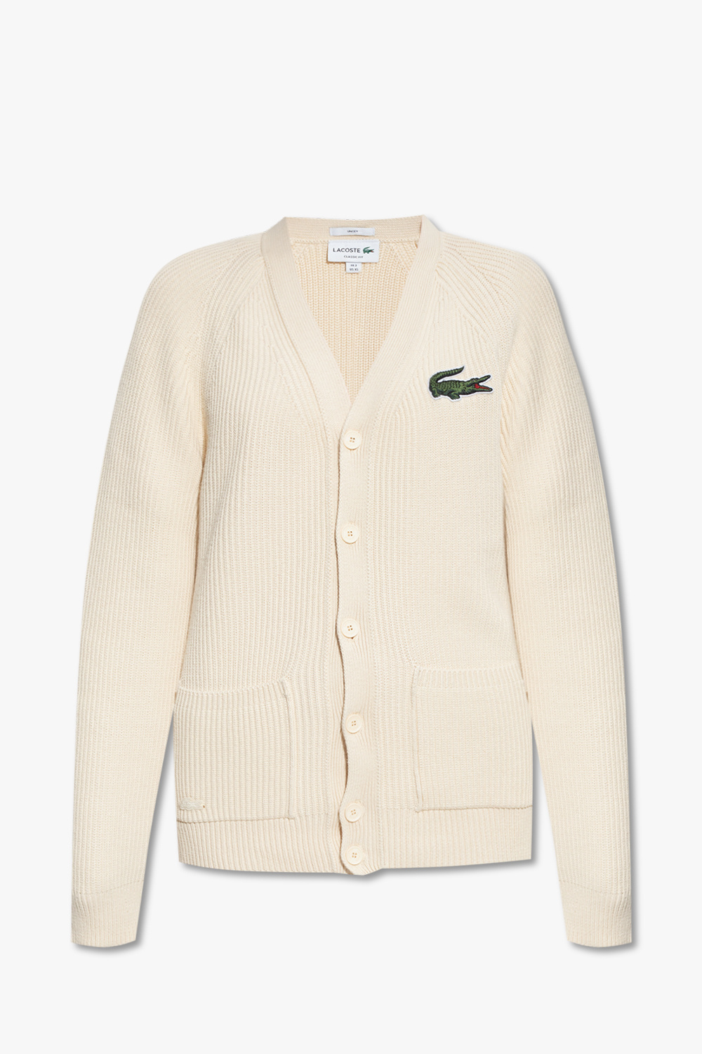 Cream Cardigan with logo Lacoste - lacoste arm croc oth